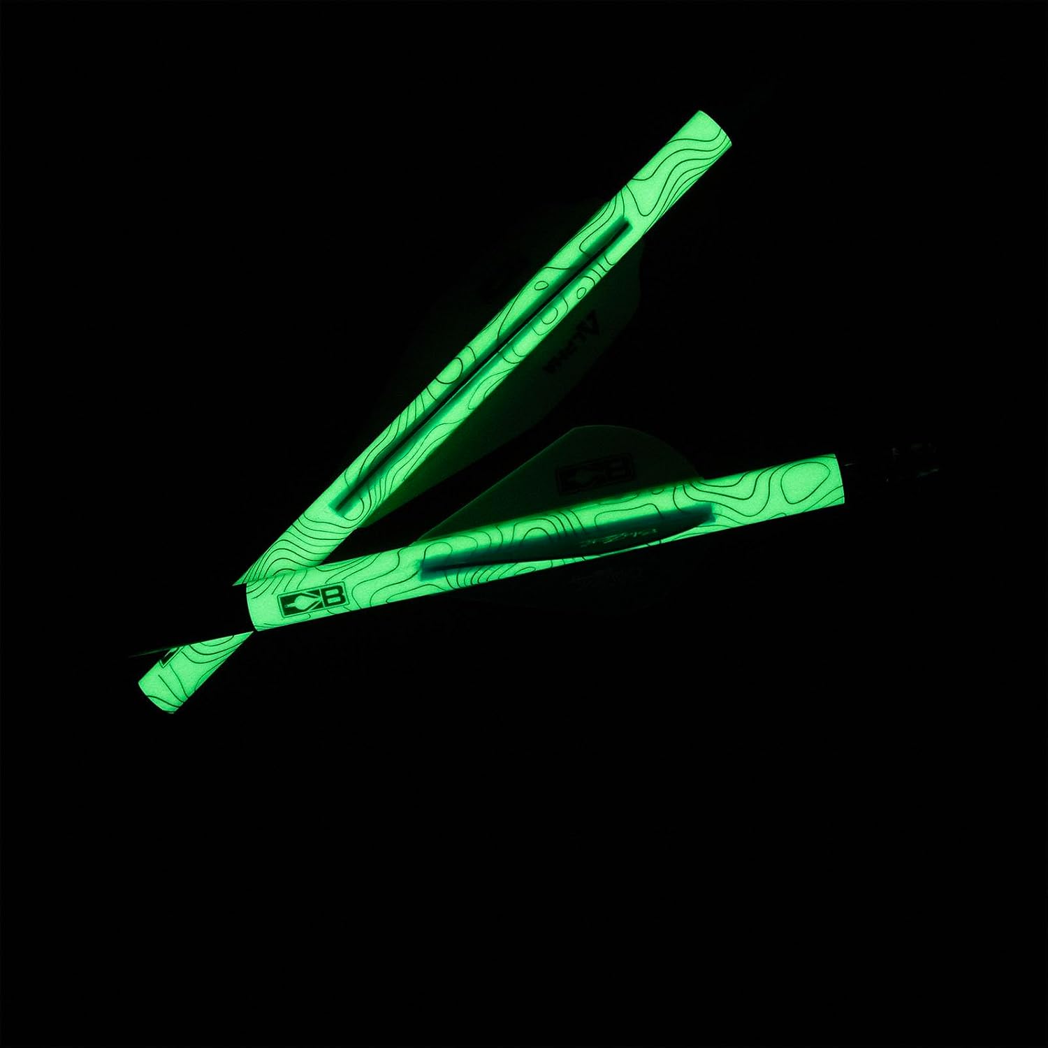 Bohning Glow in The Dark Topographical Arrow Wraps 13 Pack, 7", Standard