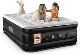 Airefina Luftbett 2 Personen, Luftmatratze Selbstaufblasend mit Integrierter Pumpe, Selbstaufblasbare Gästebett, Aufblasbare Matratze für Camping oder Heimgebrauch Langlebig - 190 x 137 x 46CM