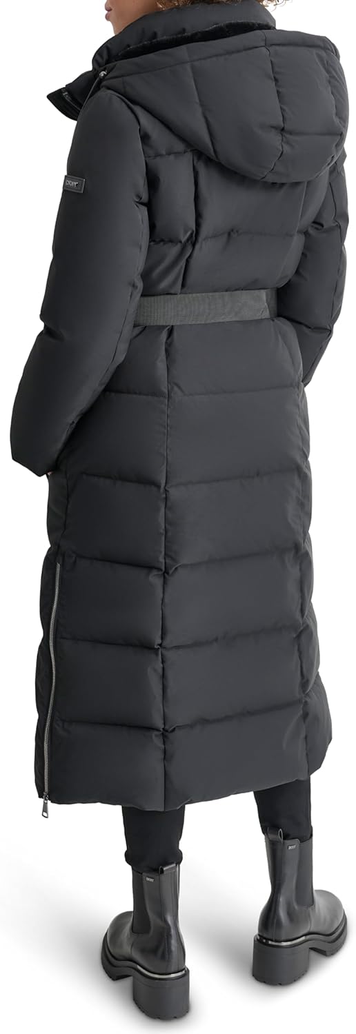 DKNY Women's Belted Maxi Puffer - Image 4