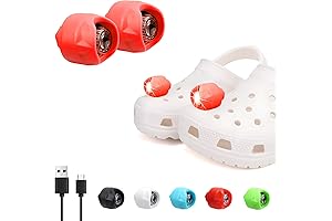 Rechargeable Croc Lights for Adults and Kids (Red)