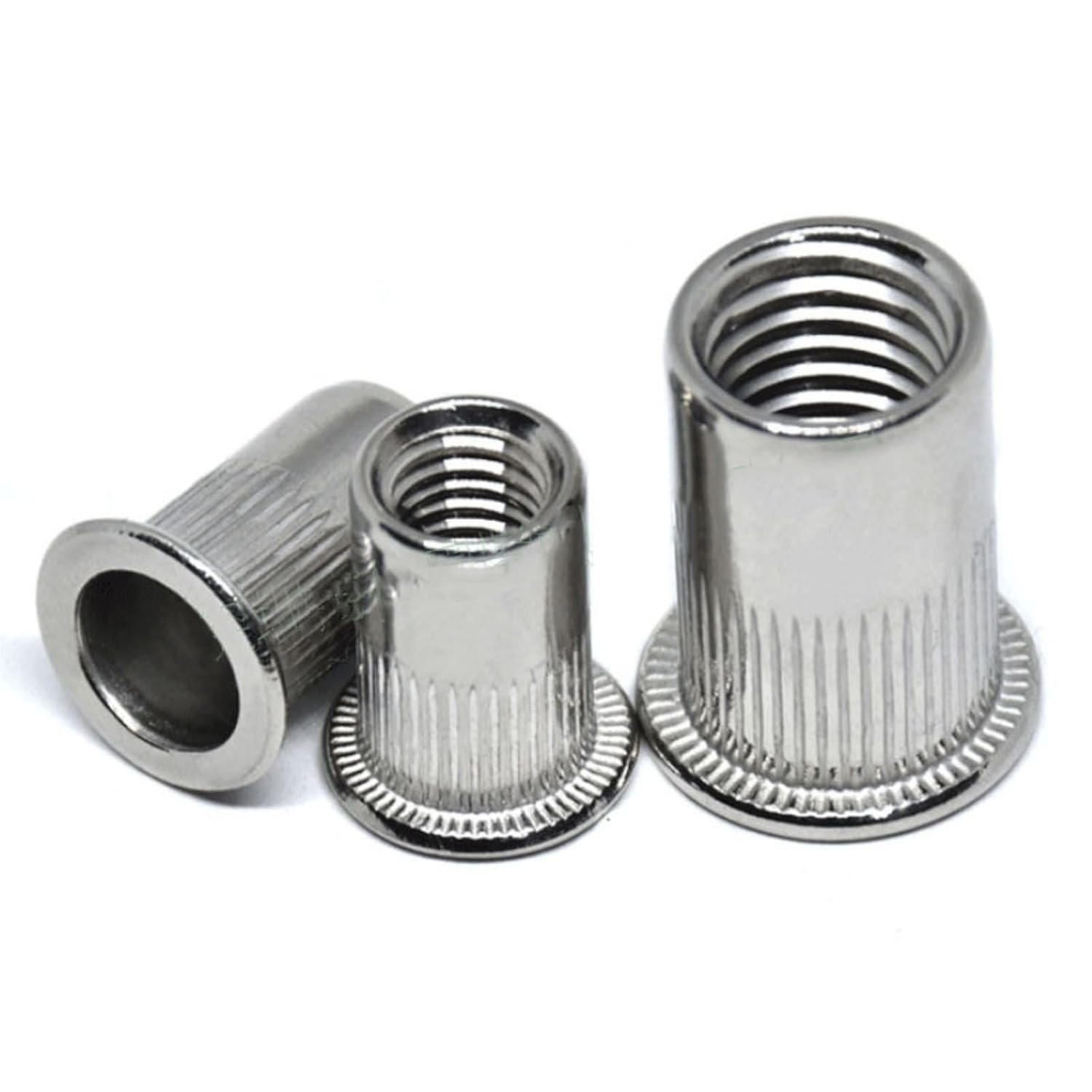 5/20PCS 304 Stainless Steel M3-M12 Flat Head Rivet Nut Vertical Stripe Cylindrical Pull Cap(M4(20pcs))