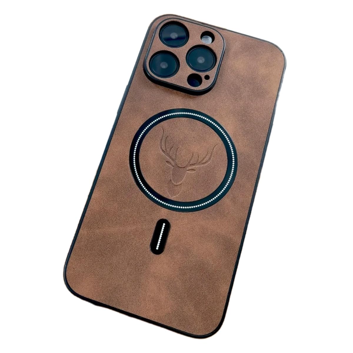Elk Magnetic Imitation Sheepskin Pattern Phone case, Skin Feel, Fashion Business, Anti-Drop wear-Resistant, for iPhone 16 15 14 13 12 11 Pro Max Plus