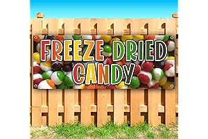 Freeze Dried Candy Banner: 13 oz Heavy-Duty Vinyl 1-Sided with Metal Grommets