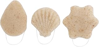 Esponja Facial Natudeco 3pcs Esponja Konjac Esponja Em Pó Esfoliante Facial Esponja Suave Limpeza Da Pele Konjac Conjunto de Esponja Konjac para Cuidados com a Pele