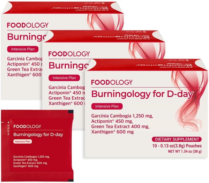 FOODOLOGY Burningology D-Day (Pack of 3, 30 Days) - Jiaogulan, Wakame Complex, Green Tea Extract, Garcinia Cambogia Supplement.