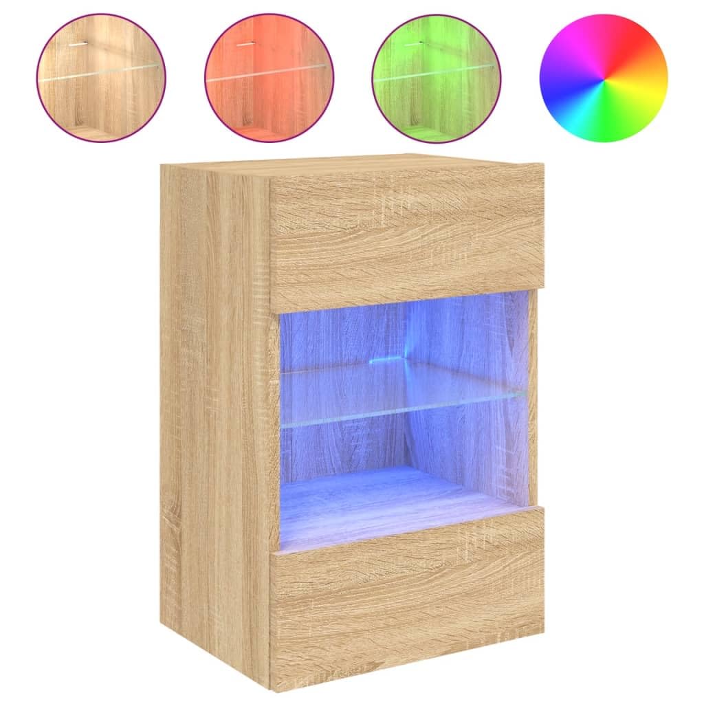 ShGaxin Meble do telewizora ściennego 2 szt. Dąb Sonoma 40x30x60,5 cm, stół telewizyjny, szafka telewizyjna, szafka telewizyjna, stół telewizyjny, meble do salonu, stół do salonu TV - 837083