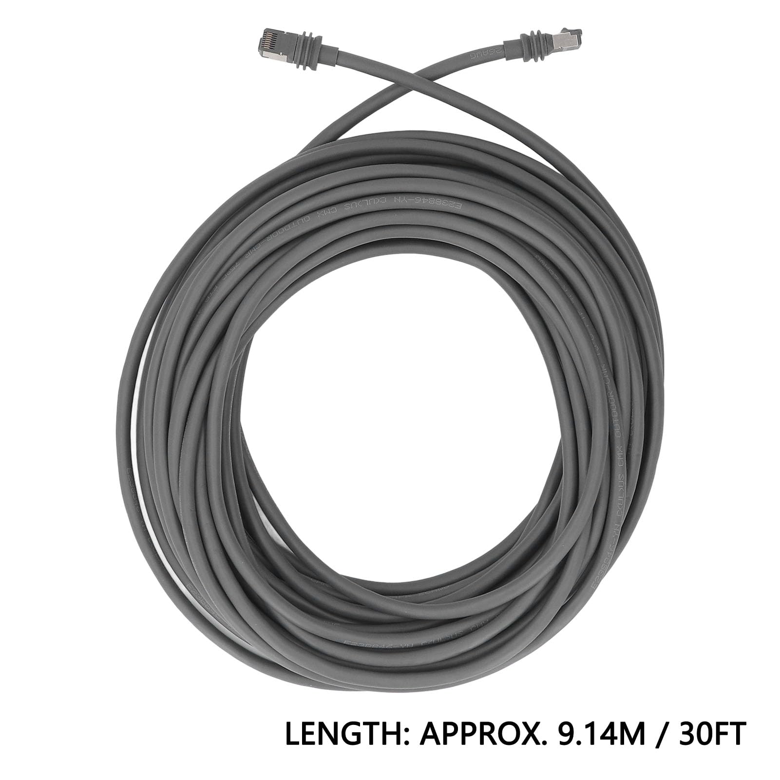 Cable satelital Rectangular, Cable de extensión de Cable de Repuesto Chapado en Oro Cat6 Impermeable de 30 pies para Internet Exterior Gen 3 Original con Clips para Cables