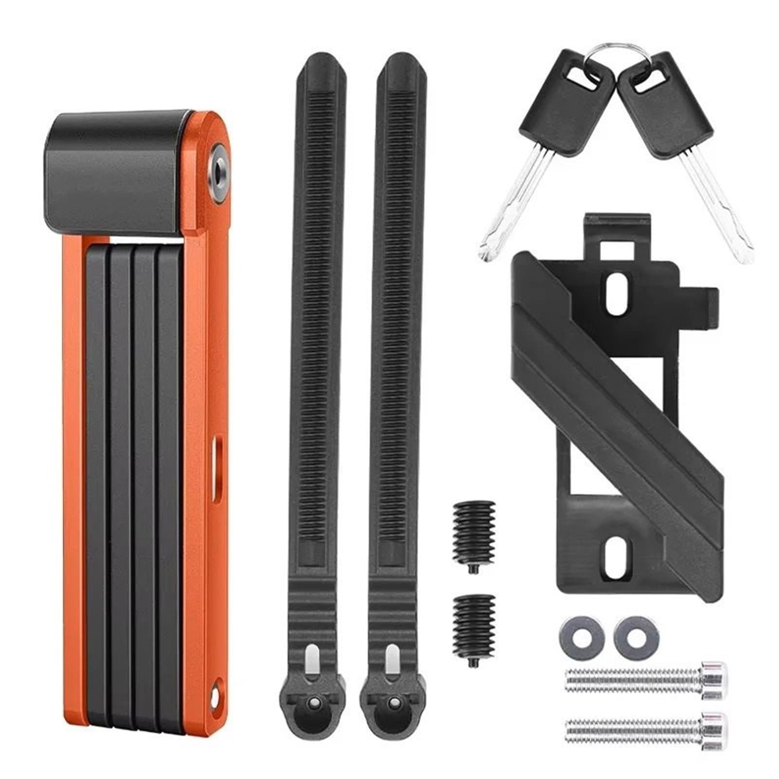 Arupmn 80Cm Orange Chain Lock Foldable Lock Portable Anti-Theft Security Folding Padlock For Mtb Accessories Motorcycle Handlebar Lock(80Cm Orange)