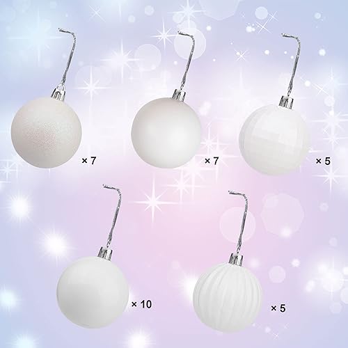 Miniatura 2 de Lulu Home Adornos de Bolas de Navidad, 34 Unidades de 1.57" Adornos Colgantes Pre-ensartados, Bolas de Plástico Inastillables de Navidad para