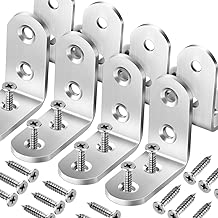 8 PCS Heave Duty Corner Brace, FANDAMEI 40x40mm Stainless Steel Joint Right Angle Brackets with Screws, 90 Degree Wall Brackets Hanger for Shelves, Tables,Dressers&Chairs Silver - coolthings.us