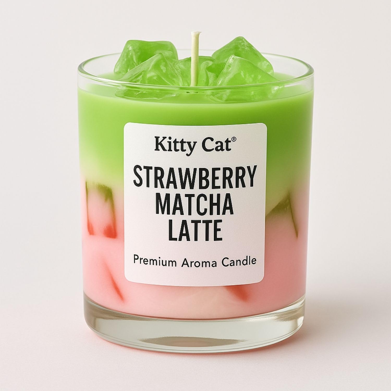 Kitty Cat® Strawberry Matcha Latte Candle – Sweet Berry & Matcha Aroma |Café Latte Drink Design | Gel + Soy Wax Blend | Long Burning | Aesthetic Home Décor & Gifting for Bedroom & Café Lovers | 200g-image-24