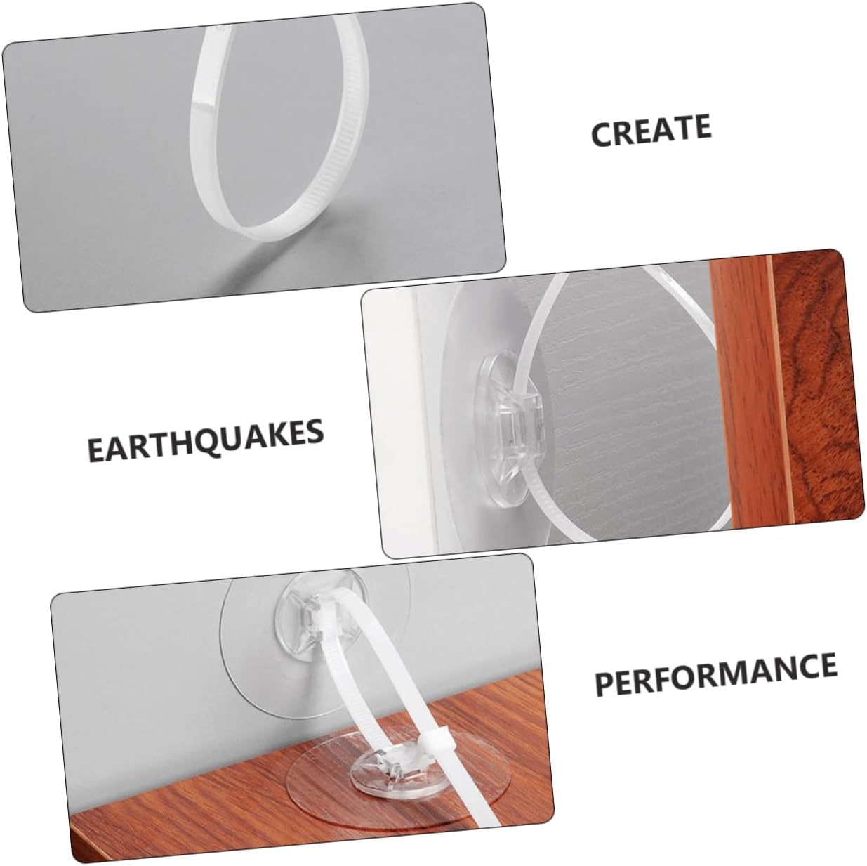 2sets Transparent Furniture Fixing Strap No Drill Safety Tool for Home Cabinets Childproof Easy Install Prevents Accidental Tipping Furniture - Device