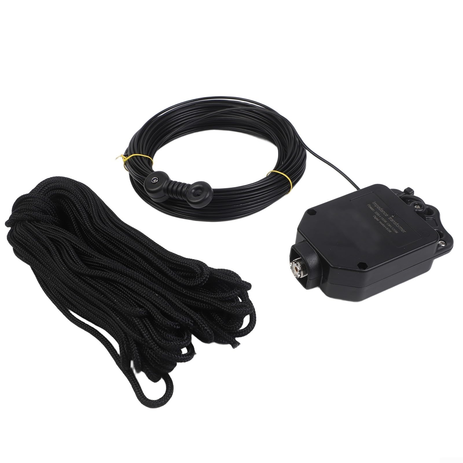 Kit d'antenne demi-onde alimentée par extrémité pour communication HF sur bandes de 10 m, 15 m, 20 m, 40 m avec balun intégré 1:64 et compatibilité avec les principales marques d'émetteur-récepteur