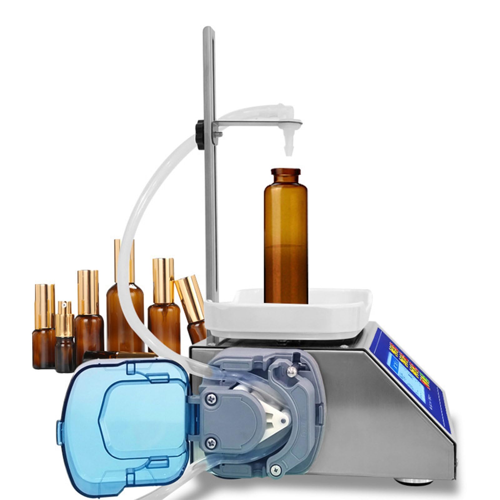 AYCDL 2-30g Precision Automatic Liquid Filling Machine w/Adjustable Nozzle Height and Peristaltic Pump,Automated Weighing Liquid Filling