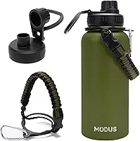 Garrafa Térmica De Água Isolada 950ml Quente & Frio De Aço Inox Com Alça (Verde)