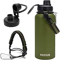 Garrafa Térmica De Água Isolada 1000ml Quente & Frio De Aço Inox Com Alça (Verde)