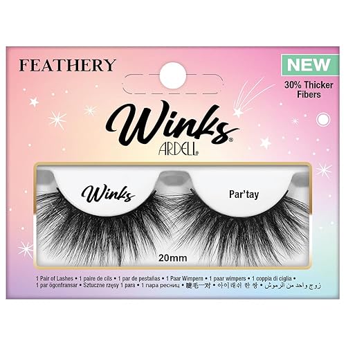 Ardell Winks Par'tay Lashes, Full Volume, 20mm Ultra-Long False Eyelashes,
