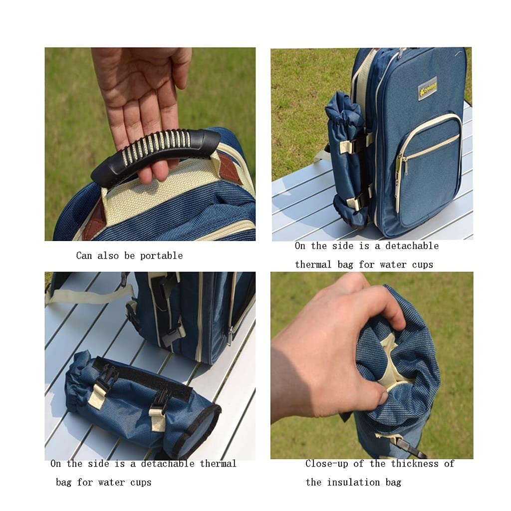borsa da picnic Picnic Zaino Outdoor Multi-funzione Conservazione del calore Conservare a freddo Sacchetto di stoccaggio portatile Double Spalles Borsa da picnic con stoviglie Cestino da Picnic per