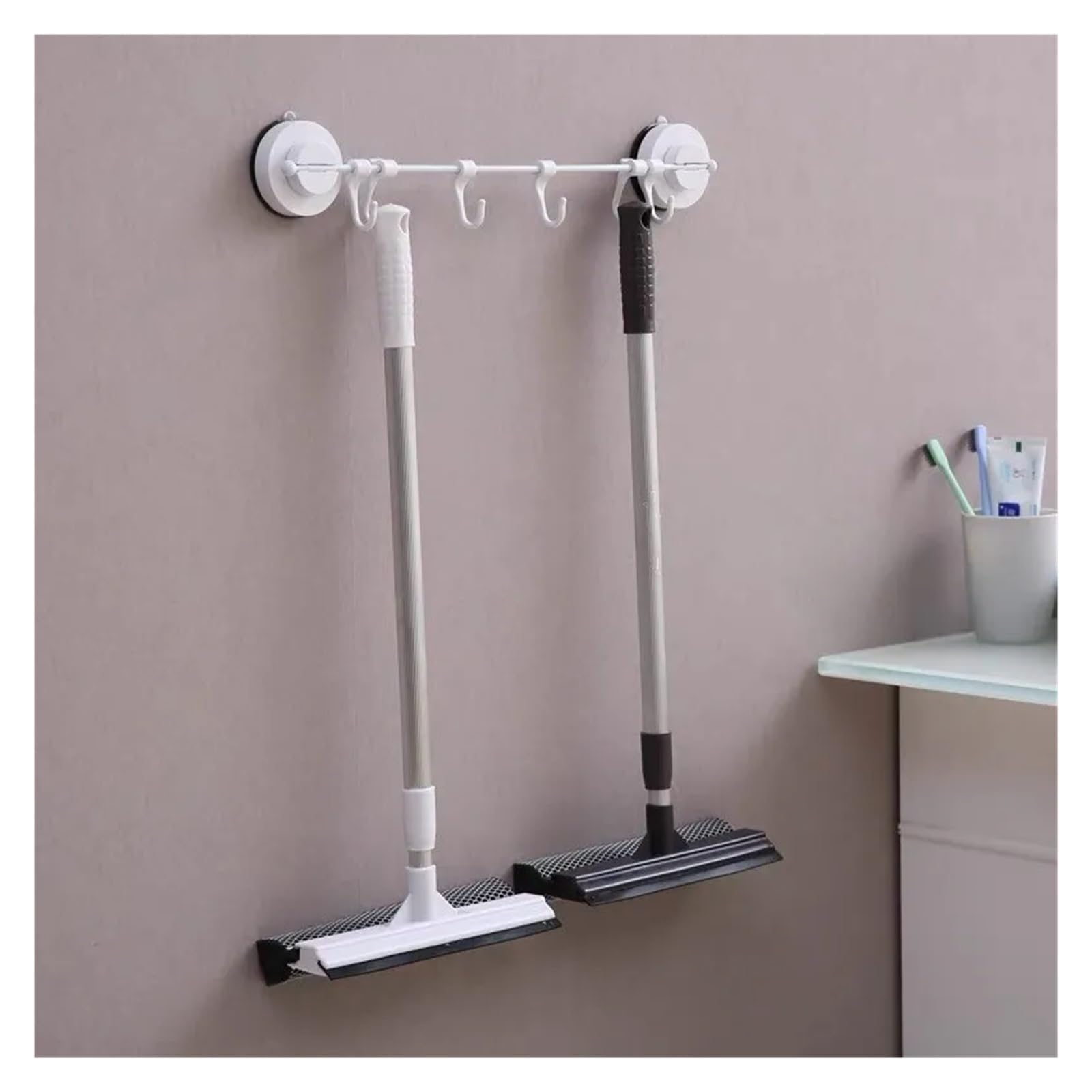 Rasqueta Ducha Herramienta de Limpieza Ventanas Vidrio, Limpiador Doble Cara, escobilla Goma, raspadores for baño, Cepillo for Lavar automóvil(Yellow)