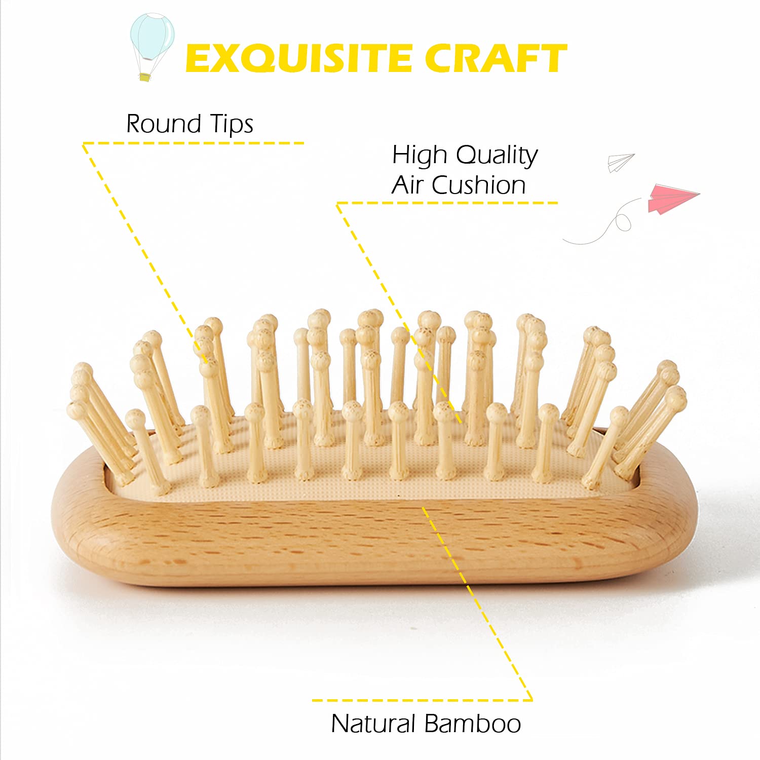Buy Hair BrushMini Travel Wooden Paddle Hair Brushes for Women Men and