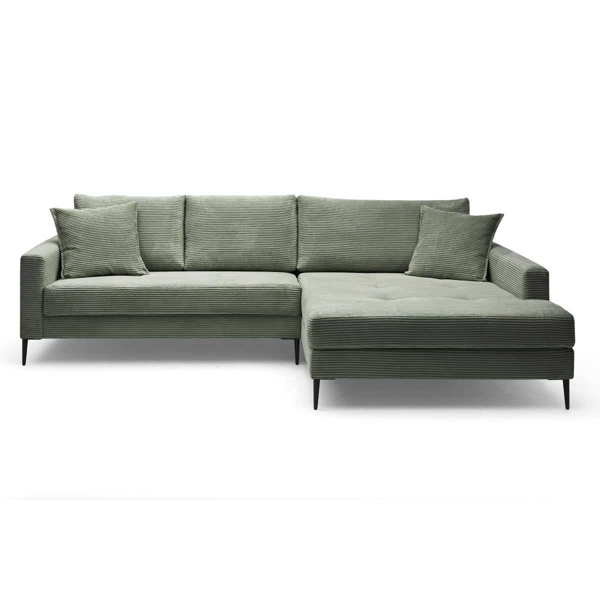 Ecksofa Hilary, Ottomane rechts, grün