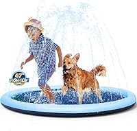 VISTOP 67 Inch Non-Slip Splash Pad for Kids & Dogs - Thickened Durable Sprinkler Pool, Backyard Water Fountain Play Mat (Blue)