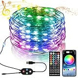 【Smart Remote】Unsere 50 LED Lichterketten bieten 16 Einzelfarben und 8 dynamische Beleuchtungsmodus. Der Modus und die Geschwindigkeit von 8 Gängen können frei eingestellt werden. Jeder Modus ist eine Überraschung. Überraschender ist, dass es zwei Timer-Modus gibt, 1 Stunden; 2 Stunden.