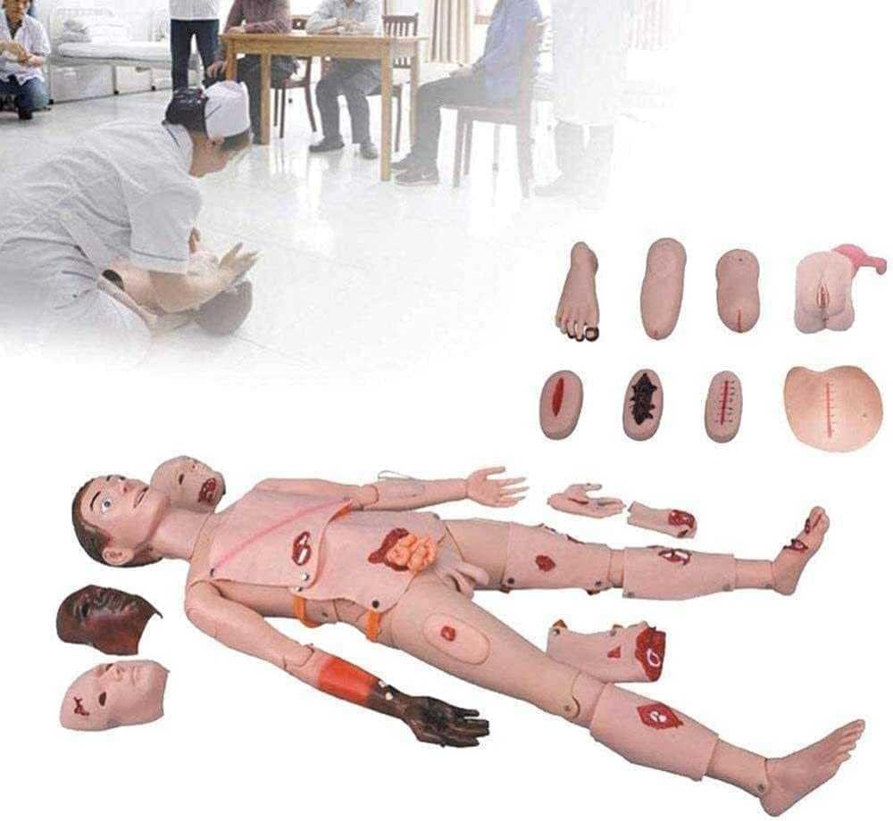 Symulator pielęgnacji ran pacjenta, model manekina do opieki pacjenta urazowego z modułami ran Zaawansowany anatomiczny, pełny rozmiar życia Poparzony ludzki model dla szkolenia medycznego