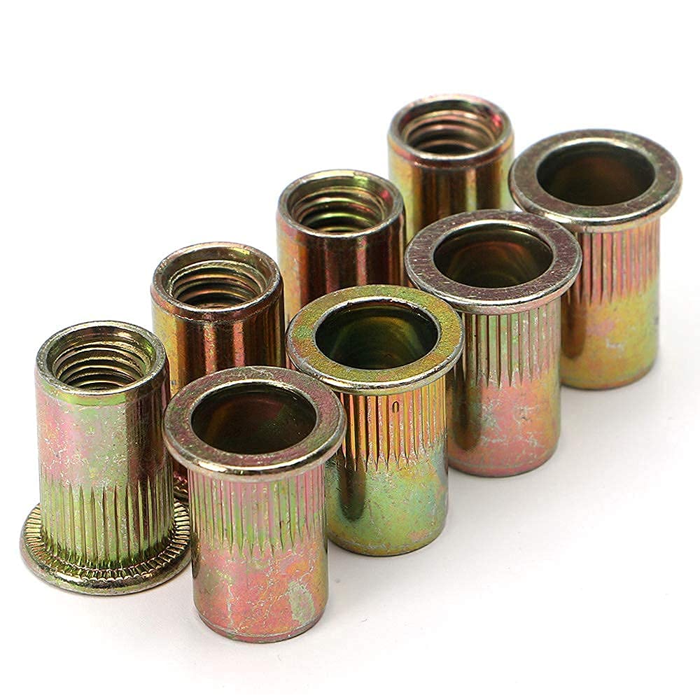 100 Pieces 1/420 Rivet Nuts Threaded Rivet Insert Nuts Rivnuts