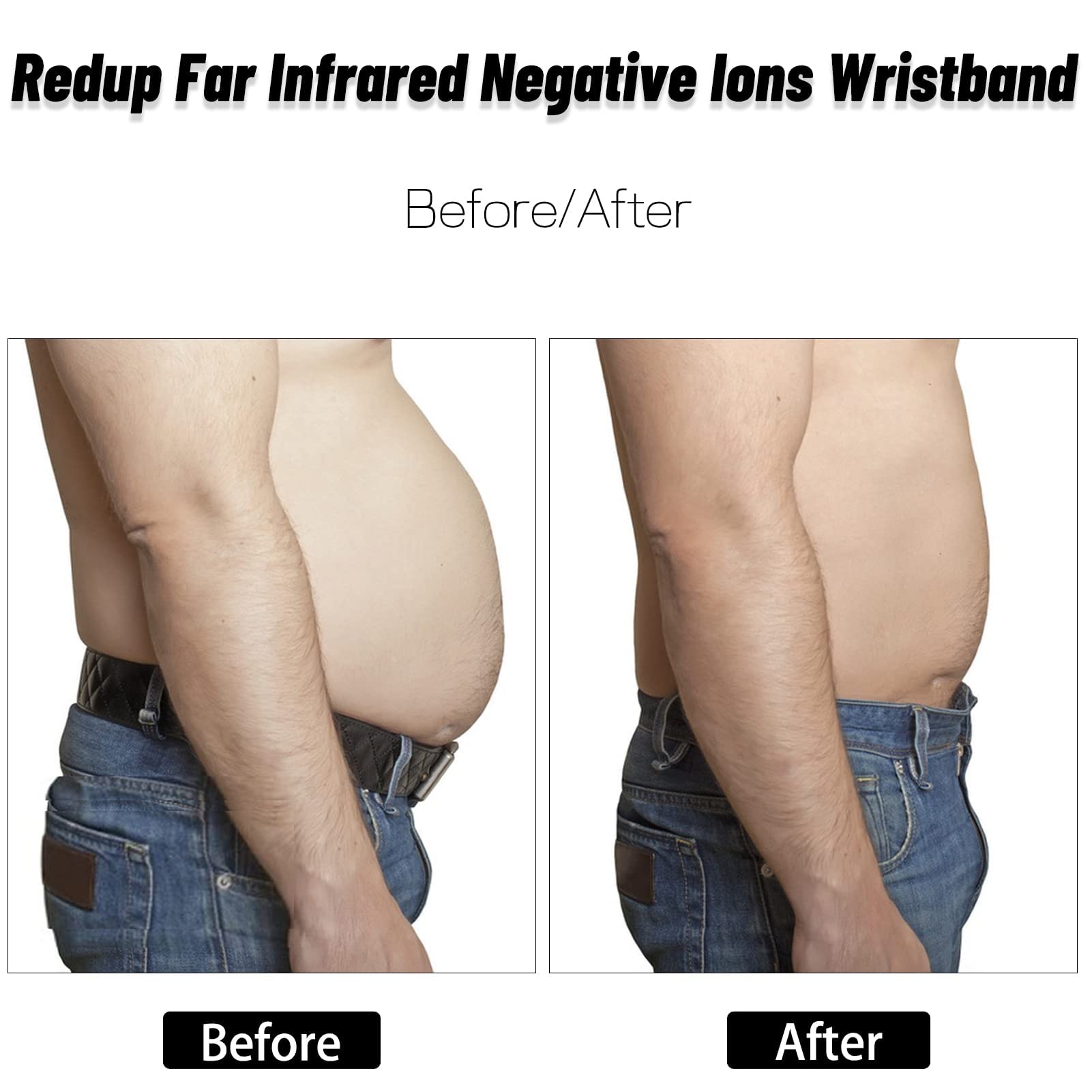 Bracelet à ions négatifs infrarouges lointains, bracelet à ions négatifs en silicone antistatique pour homme et femme (noir + bleu)