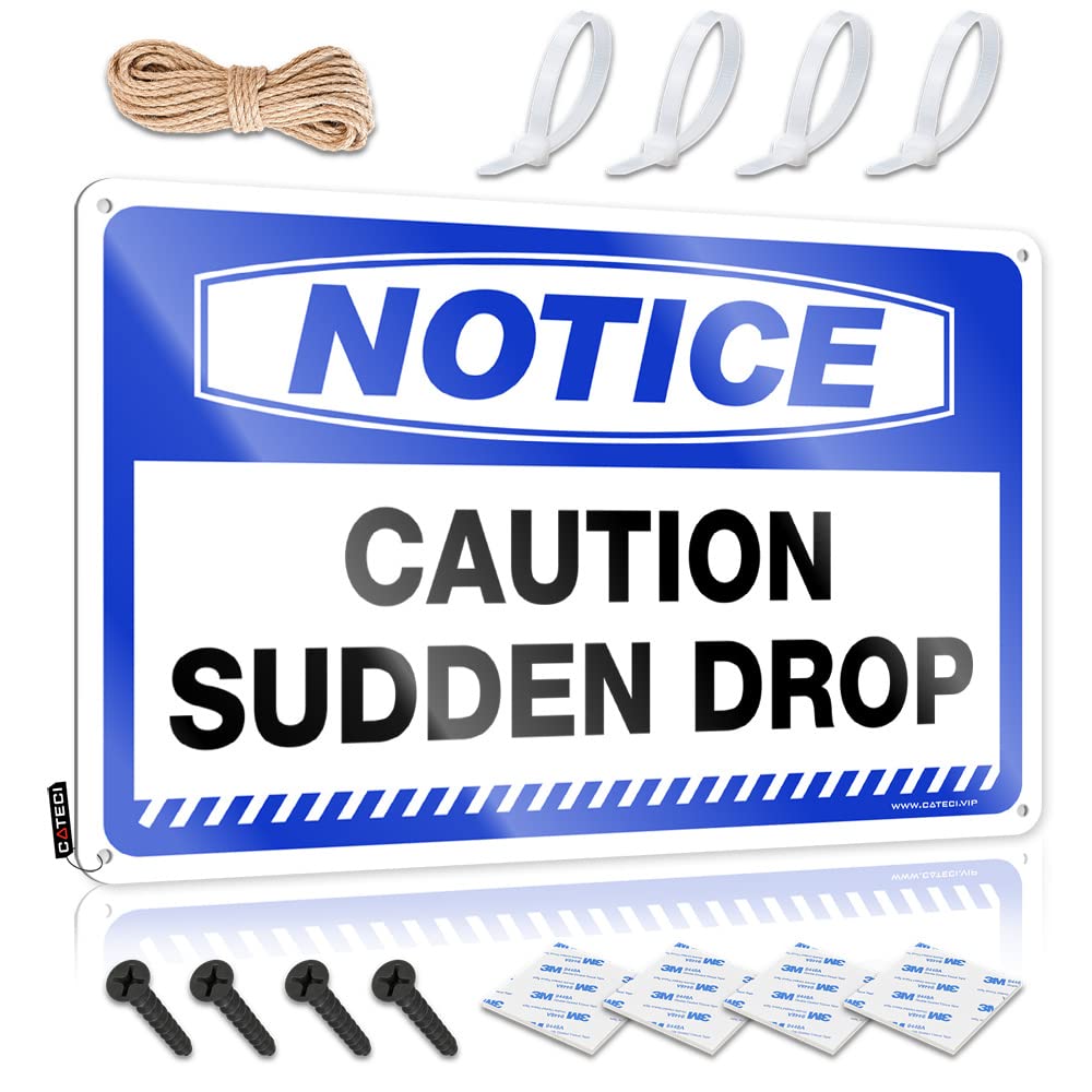 Decor Decore Vintage Wall Decor | Notice Caution Sudden Drop Plush Personalized For Best Home Decoration(30X40CM)