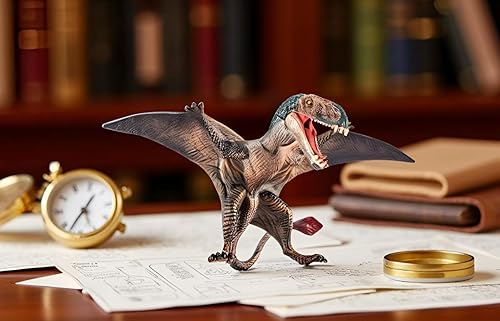 Miniatura 9 de Juguete de dinosaurio, figuras realistas de pterosaurio con alas jurásicas con boca móvil, figuras de dinosaurio pterodáctilo educativas realistas