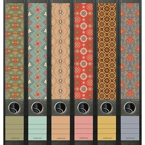 Ordnerrücken schmal 6er Set Ordner Pattern Muster Ordner Aufkleber Etiketten Deko 607 Cover