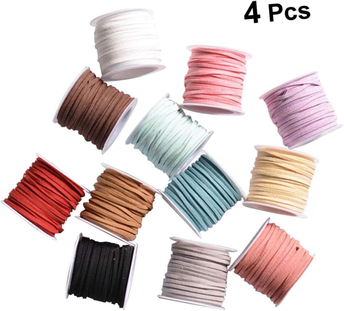 SHINEOFI 12pcs Leather Strap Suede Cord for Jewelry Making Beading Thread for Bracelets Necklaces and Crafts