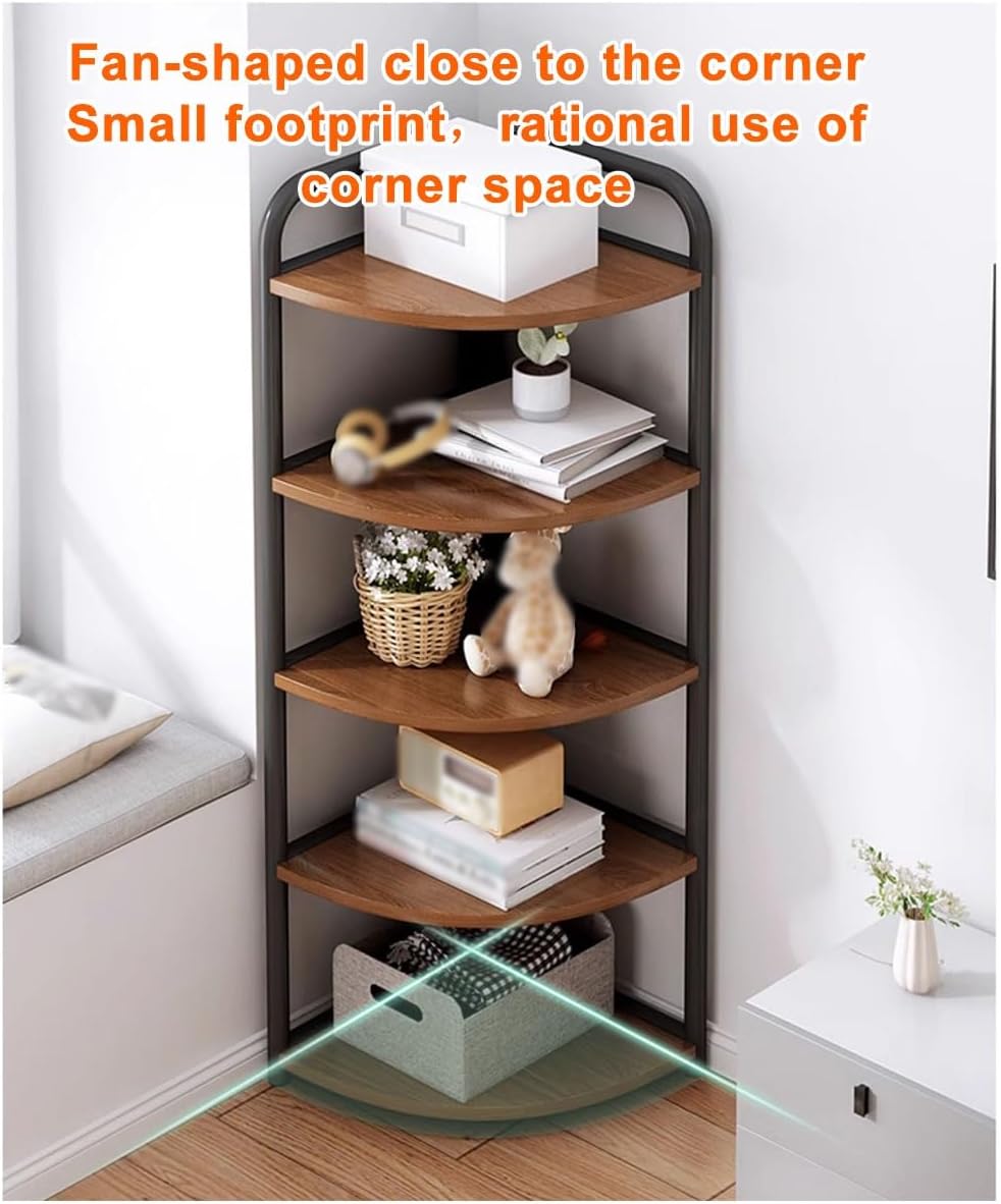 3/4/5 Tier Corner Shelf,Corner Bookshelf Plant Stand,Living Room Display Rack Rustic Plant Stand for Home Office,Kitchen, Industrial Bookcase, for Small Space (5 Layer 40 x 40 m)