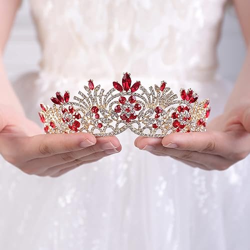 JWICOS Bridal Crystal Wedding Tiara Crown for Brides and Bridesmaids