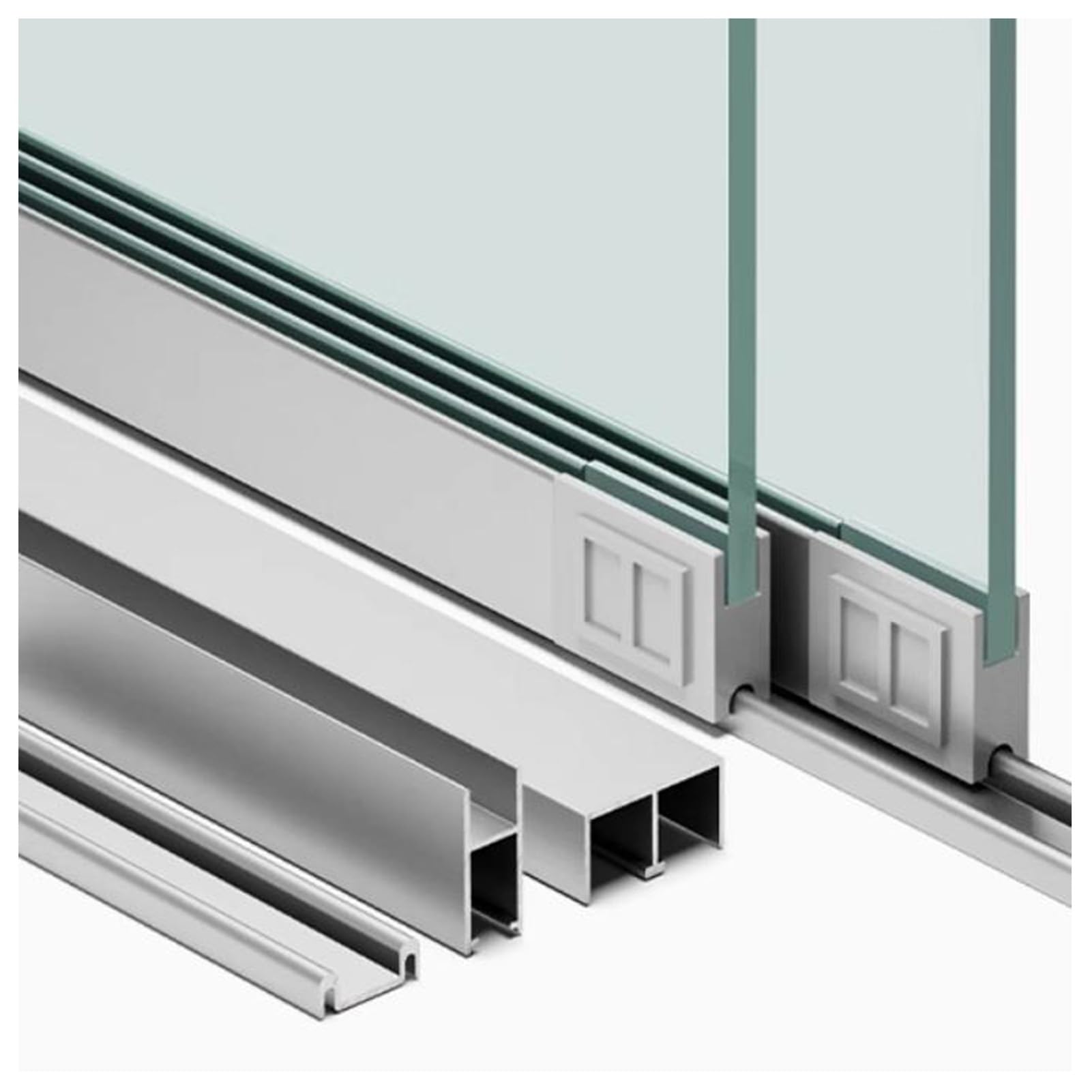 MountainSd - Vitrina de 5 mm con doble riel corredizo para puerta corrediza, perfecta para joyas coleccionables y decoración del hogar, escaparate para cualquier habitación