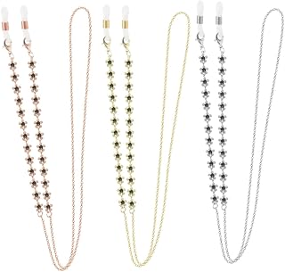 3 Pçs De Óculos Corrente De Metal Óculos De Sol Cabo Suporte De Óculos De Sol Retentor De Metal Alça De Óculos Bandana Suporte De Vidro Moda Óculos De Sol Multiuso Máscara De