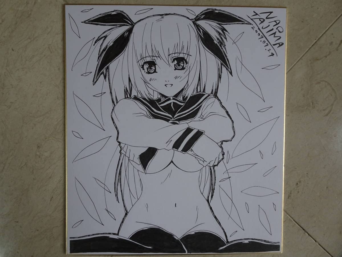 Amazon.co.jp: 田島直 手描きイ 直筆サイン 色紙 desire EVE burst