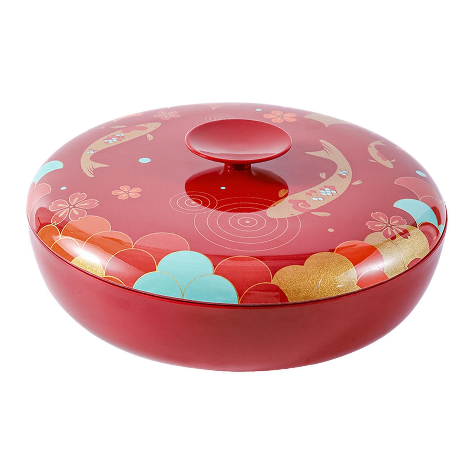 KIXZSAZ Dried Fruit Tray Elegant Storage Organizer Stylish Rotating Candy Snacks Tray With Lid Must Have For Spring Festival Celebrations Chinese New Year