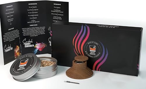 Blaze of Glory - Ahumador de whisky con sabor Blaster Smoke Top Kit de ahumador antiguo incluye caja de regalo, cepillo, ahumador de bebidas, libro