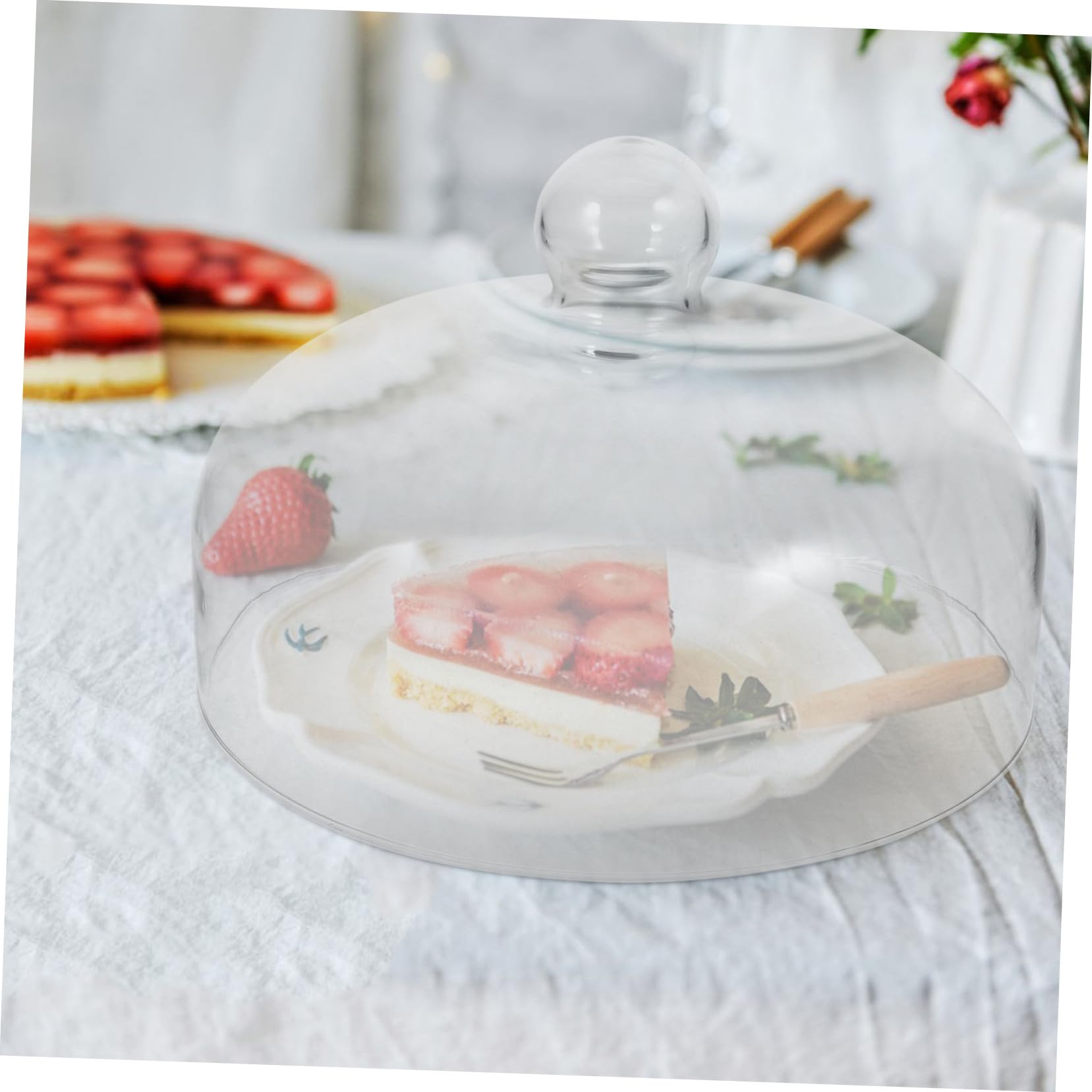 Alipis Cubierta de Vidrio Transparente para Alimentos Campana Protectora para Tartas y Pasteles Diseño Compacto y Resistente sin Plomo Alta Visibilidad y Protección contra Polvo para Uso