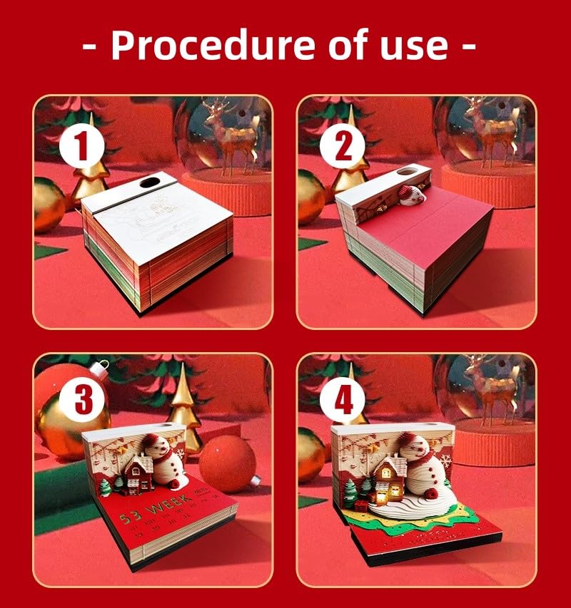 Notatnik 3D Boże Narodzenie dom notatnik Boże Narodzenie chata notatka 3D papier rzeźba sztuka rzemiosło prezent na Boże Narodzenie parapetówka dekoracja biurka dekoracja świąteczna dekoracja