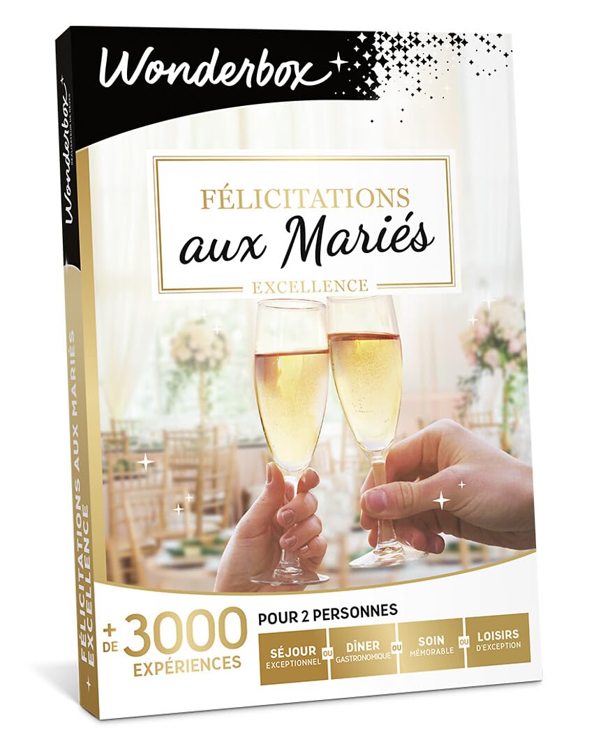 Wonderbox - Félicitations Aux Mariés Excellence - Coffret Cadeau - Idée Cadeau Multi Activités