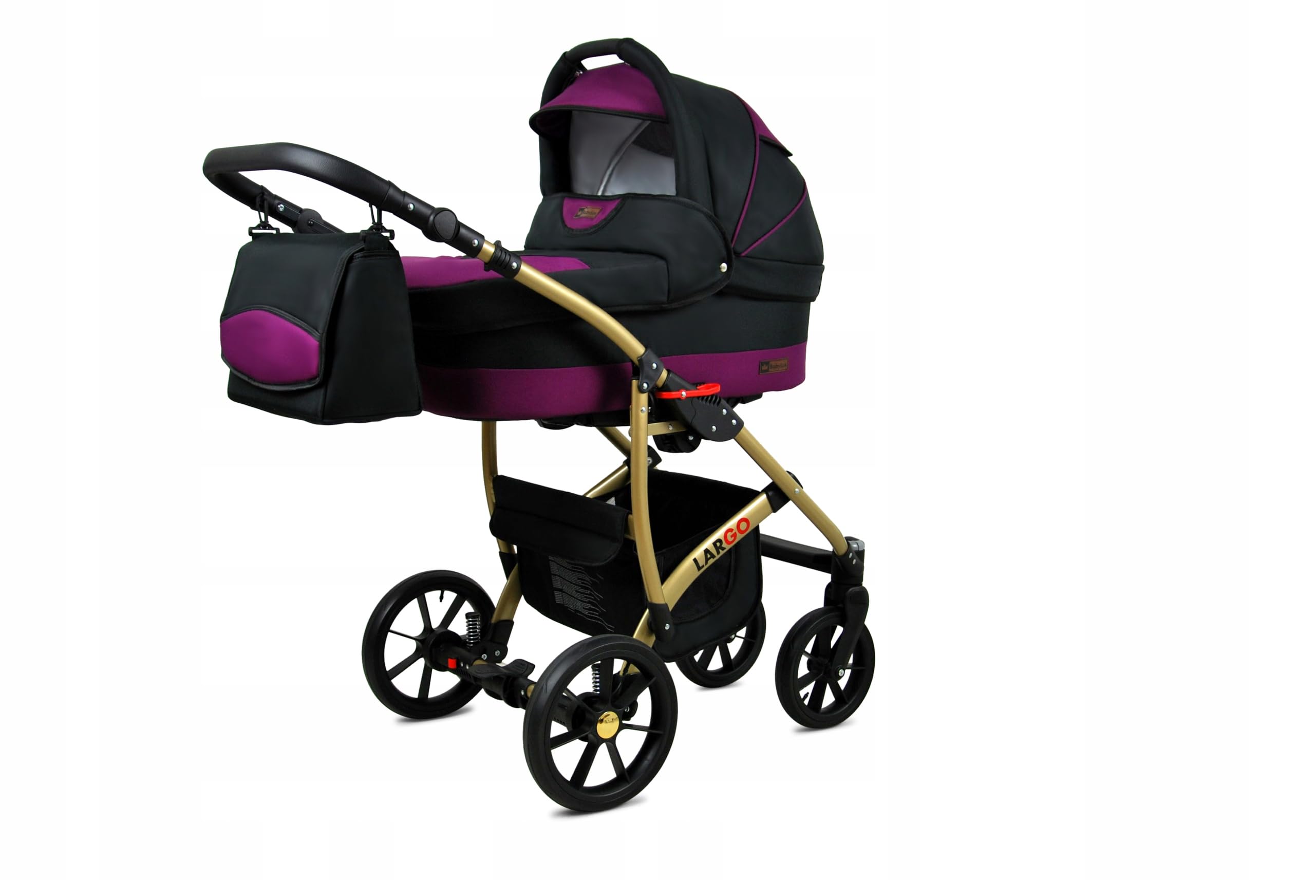 BabyLux® Enfant Poussette Combinée Set 3 en 1 - Largo - incl. Nacelle, Canne, Siège de voiture - Siège Auto - Pliable - avec Sac à langer, Habillage pluie, Moustiquaire etc.