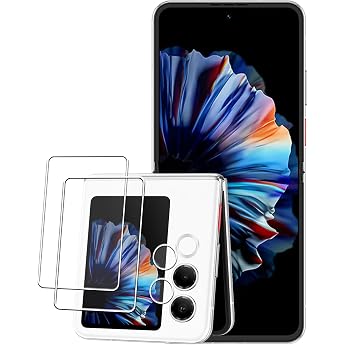 For nubia Flip 2 Lens Film Protection Film x 2 + Back Protection Film x 2 for nubia Flip 2 Protective Film Good Touch Ultra Thin Soft TPU Auto Repair Oleophobic Bubble Prevention nubia Flip 2 Screen