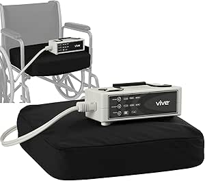 Vive Alternating Pressure Pad for Wheelchairs - Ulcer & Bed Sore Prevention - Pain Relief Cushion with Rechargeable Pump