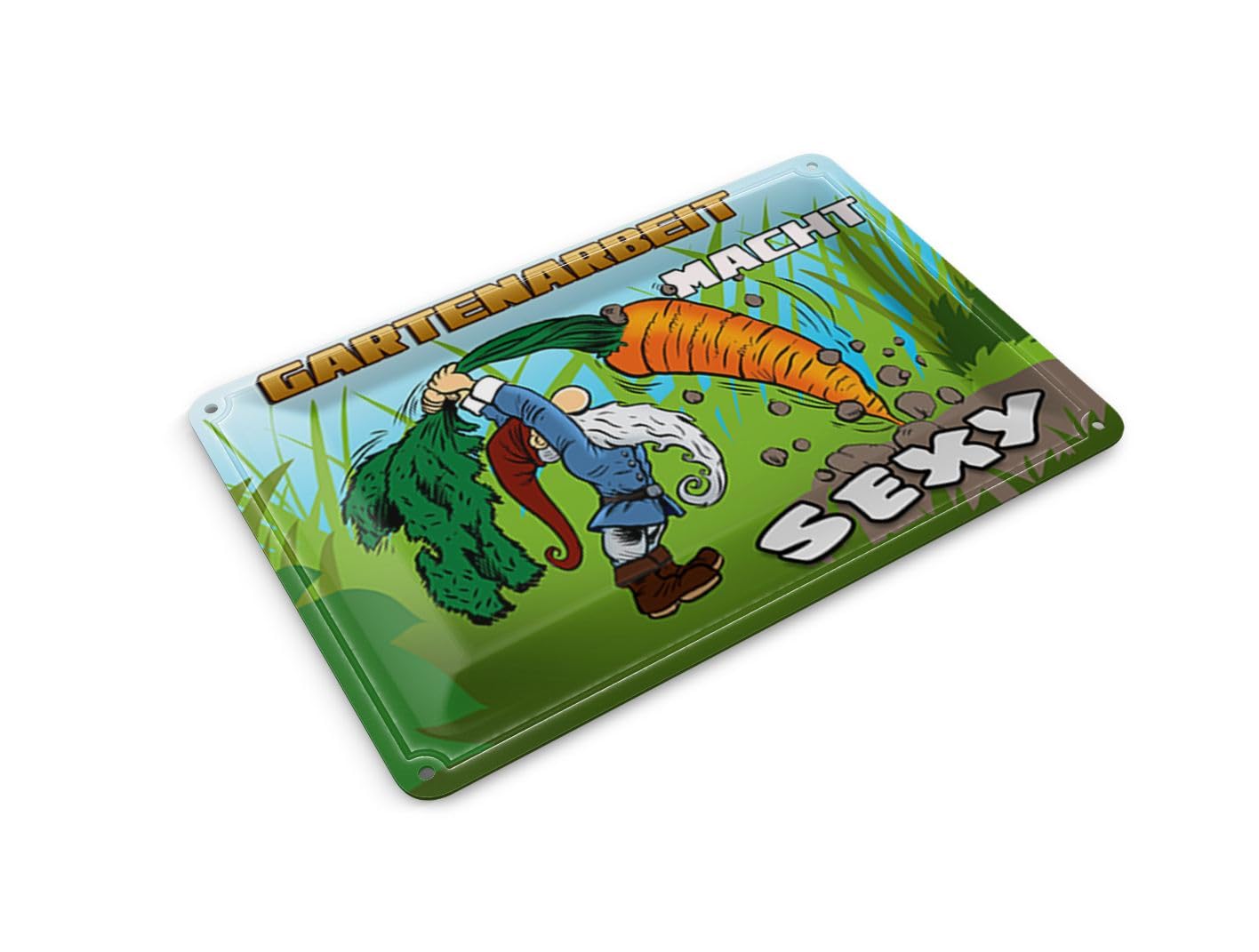 Femer Tin Postcard Saying 14 x 10 cm Gardening Makes Sexy Metal Decorative Sign