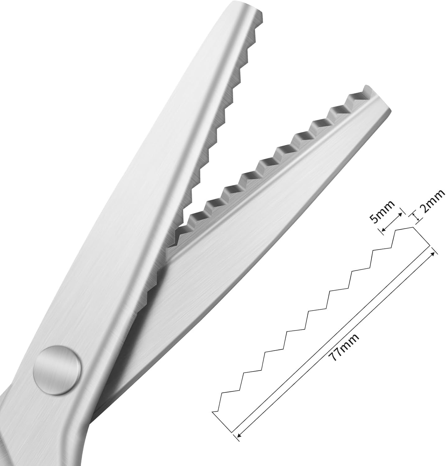 Pinking Shears, 9" Zig Zag Cut Scissors, Professional Pinking Dressmaking Tailor Craft Scissors with 5mm Serrated Cutting Edge, Pink, Stainless Steel