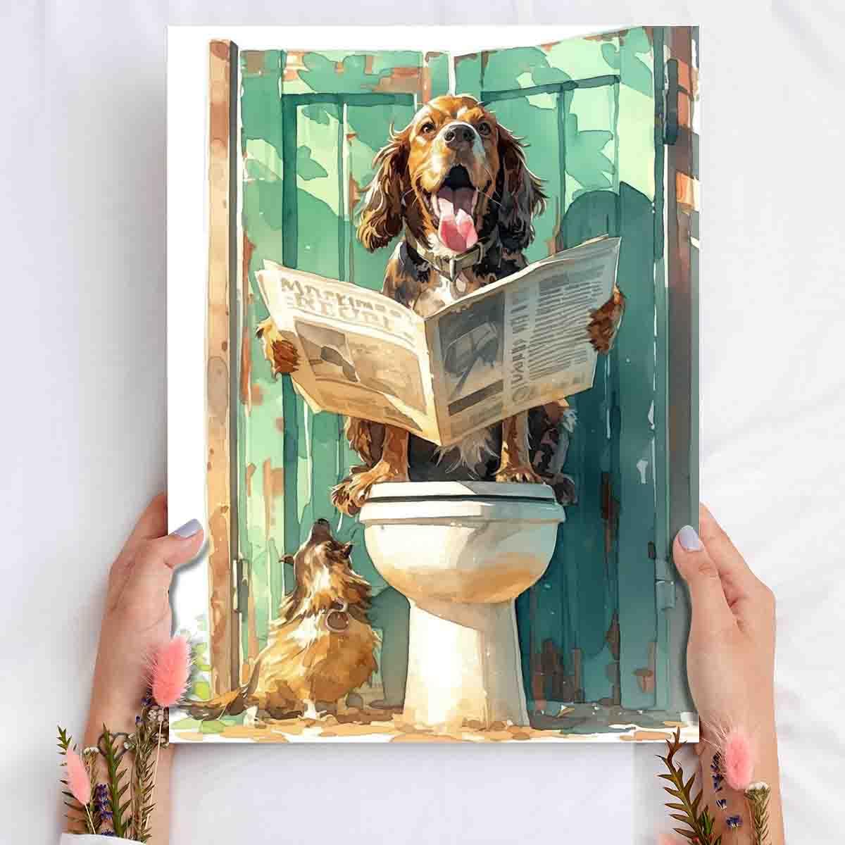 Poster Sur Toile épagneul Breton - Impression Haute Qualité 30x45 Cm - Décoration Chambre, Bureau, Cadeau Animalier